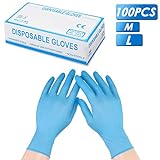 SGODDE - 100 guantes desechables de PVC en caja, guantes de...